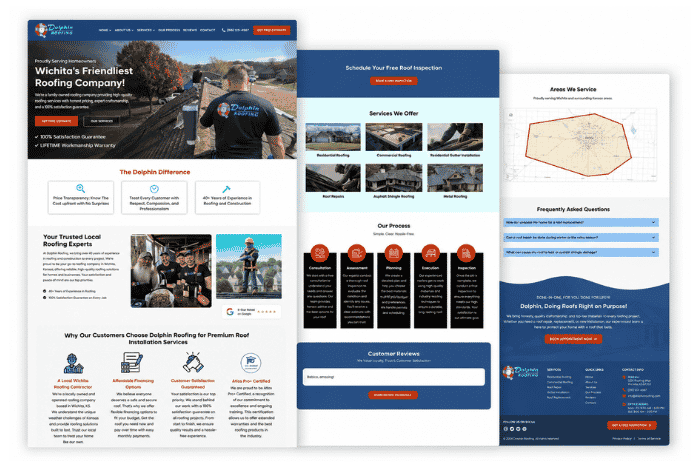 A website visual of a roofer
